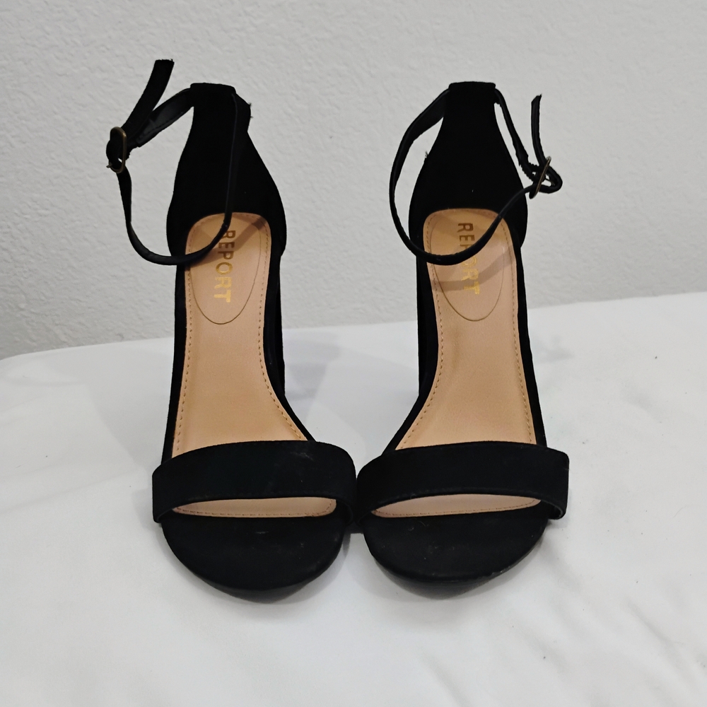 Report Elegant Black Ankle Strap Heels